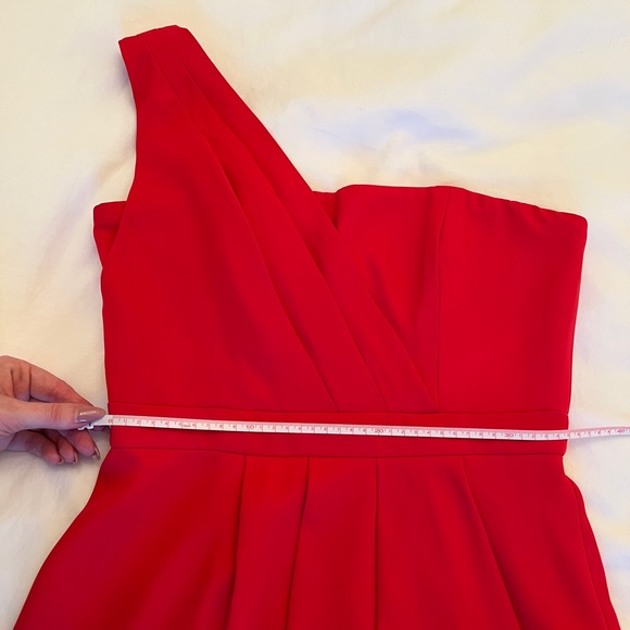 BCBG Red One Shoulder Cocktail Dress - Picture 7 of 9
